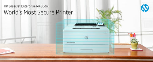 HP LaserJet Enterprise M406dn, Black and white, Printer for Business, Print, Compact Size; Strong Security; Two-sided printing; Energy Efficient; Front-facing USB printing HP LaserJet Enterprise M406dn, Black and white, Printer for Business, Print, Compact Size; Strong Security; Two-sided printing; Energy Efficient; Front-facing USB printing